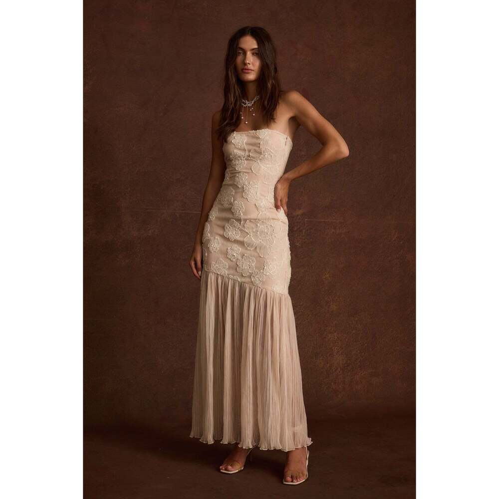12th Tribe Daylight Blush Embroidered Maxi Dress Size SS
